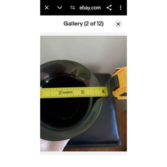 Vintage Brass Vase Damascene made in India Handcrafted Blue and Eteched Gold. Or - Picture 11 of 11